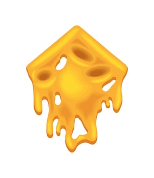 cheese sliced melted ingredient isolated vector