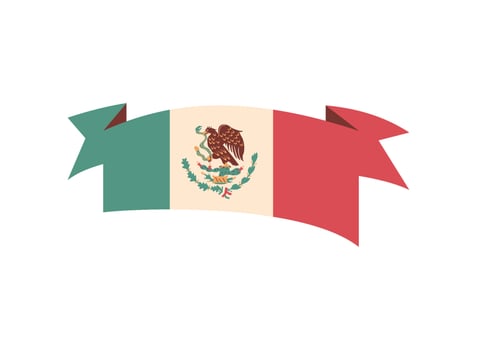 revolucion mexicana flag banner isolated illustration vector