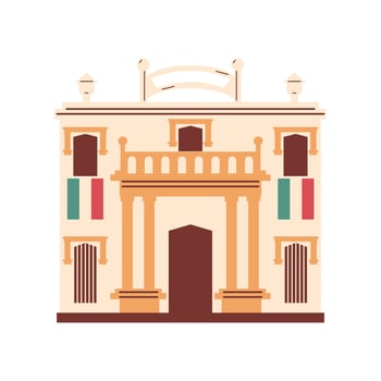 revolucion mexicana building illustration isolated vector
