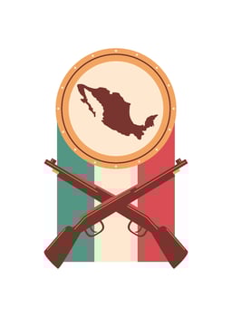 revolucion mexicana party illustration isolated vector