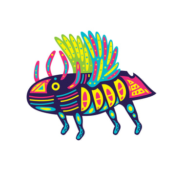 alebrijes animal illustration isolated design vector