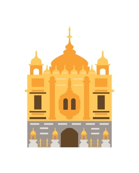 india temple monument illustration isolated vector