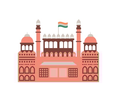 india red fort delhi monument illustration vector