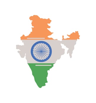 republic day india map and flag illustration vector