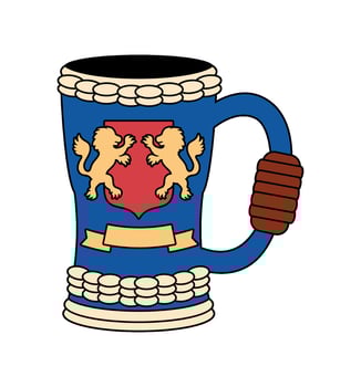 germany beer steins ceramic illustration vector