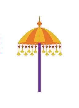 open parasol ornament illustration isolated vector