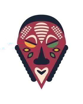 nigerian mask decorative illustration isolated vector