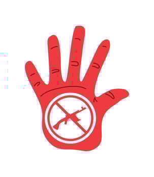 red hand day solidarity illustration isolated vector