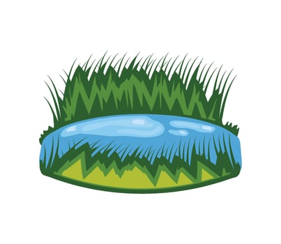 wetland and bushes illustration isolated vector