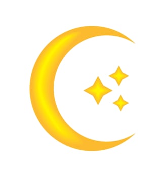 weather crescent moon illustration vector