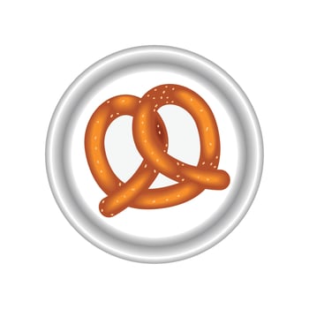 pretzel baked food illustration vector
