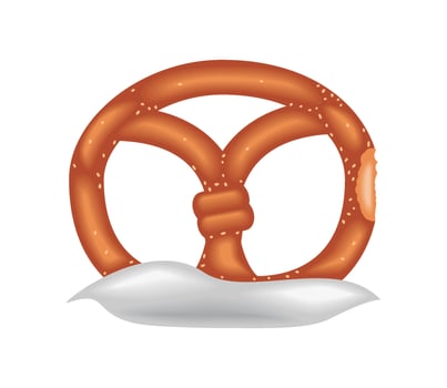 pretzel fresh bread illustration design vector