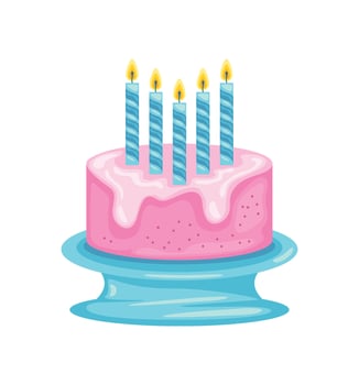 birthday cake with candles isolated vector