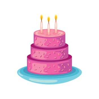 birthday cake sweet isolated design vector
