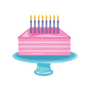 birthday cake celebration isolated design vector
