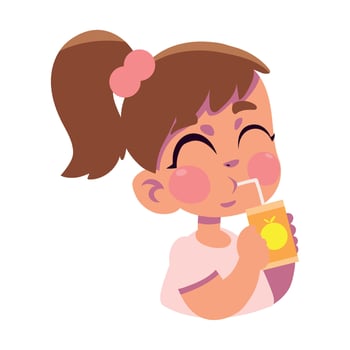 kid eating cute isolated icon vector