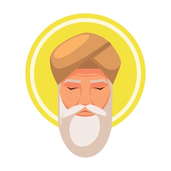 guru nanak jayanti illustration isolated vector