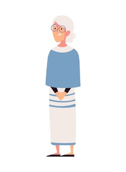 hanukkah elderly woman illustration isolated vector