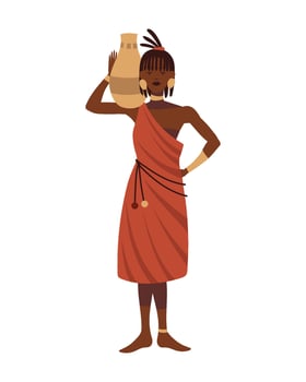 south africa woman with amphora illustration vector