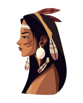 native american girl illustration isolated vector