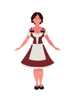 germany woman character in dirndl illustration vector
