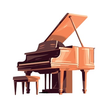 wooden majestic classical piano icon isolated vector