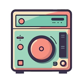 Modern illustration of an old fashioned turntable icon isolated vector