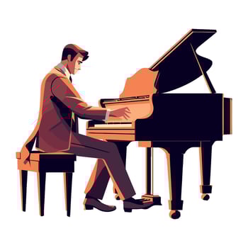 musician playing a classical melody icon isolated vector