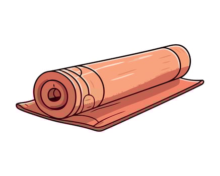 Yoga mat icon isolated on white design vector