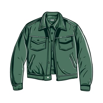 Modern men jacket with zipper and pockets icon isolated vector