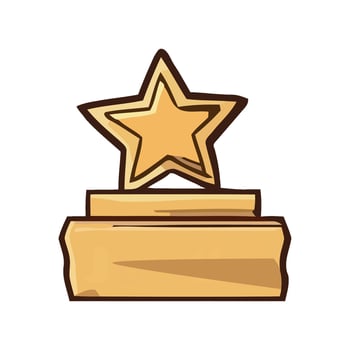 First place triumph in competition, gold trophy icon isolated vector