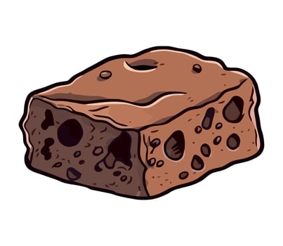 Gourmet chocolate dessert on white background icon isolated vector