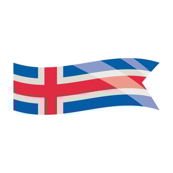 iceland flag waving illustration isolated vector