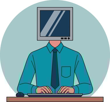 TV head man cartoon illustration vector