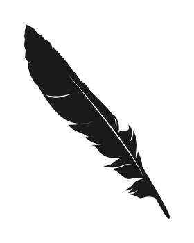 Silhouette of feathers, plume, quill. illustration. png