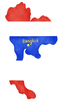 Thailand map and flag png