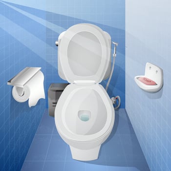 Toilet Illustration realistic style premium vector
