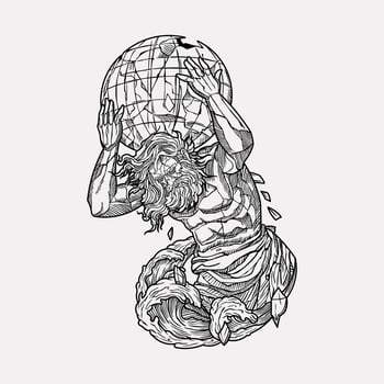 Atlas greek mythology holding the earth on their shoulders vector