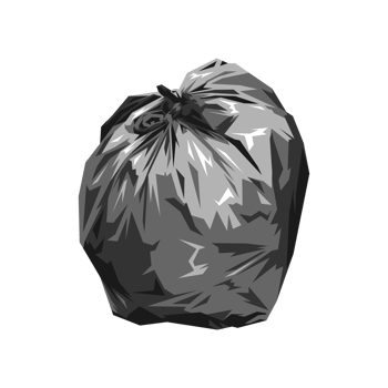 Set of black garbage bags. Full of rubbish. Illustration. png