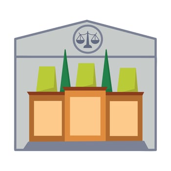 Courtroom icon clipart avatar logtotype isolated illustration vector