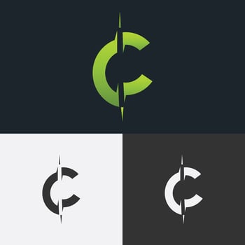 Letter C Concept Logo With truncated vector
