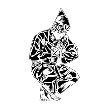 pictures of pencak silat martial arts movements, suitable for designing t-shirts, logos, posters, education and others vector