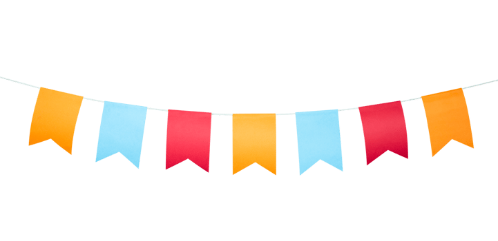 colorful festival flag border isolated png