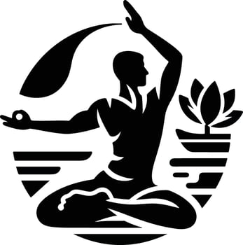 A man doing yoga vector