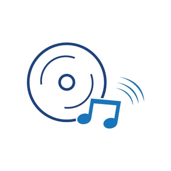Music note logo icon vector