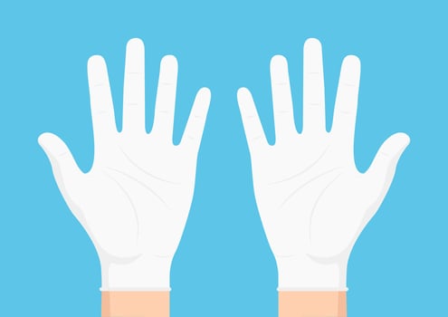 Rubber gloves cartoon . Rubber gloves sign. vector