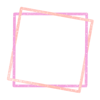 Pink and Peach Coloured Square Frame on a Transparent Background png