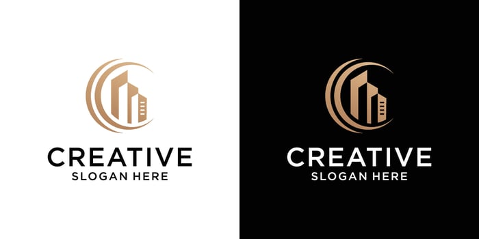 Creative real estate logo design vector