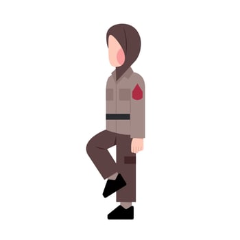 Character Of Indonesian Woman Police vector