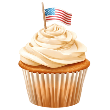 American Flag Cupcake - Patriotic Dessert png